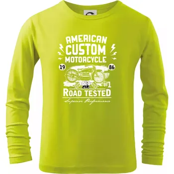 Dětská móda American Custom Motorcycle - Triko dětské Long Sleeve - 158 cm/12 let ( Limetková )