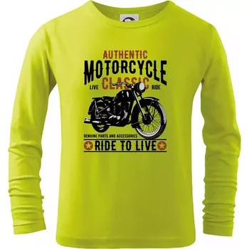 Dětská móda Authentic classic ride to live - Triko dětské Long Sleeve - 158 cm/12 let ( Limetková )