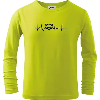 Mýval EKG - Triko dětské Long Sleeve - 158 cm/12 let ( Limetková )