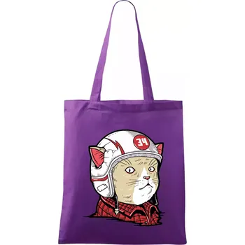 Moto kocour - Taška bavlněná - 42 x 38 cm ( Fialová )