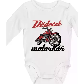 Kojenecký body Dědeček motorkář - Body kojenecké s dlouhým rukávem - Dlouhý r. do 3 měs ( Bílá )