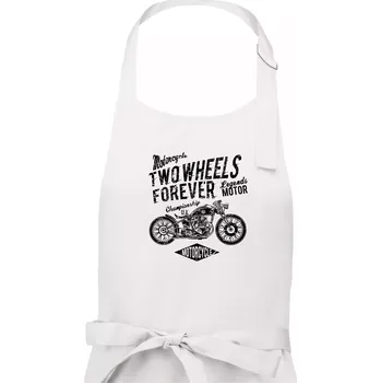 Kuchyňská zástěra Two Wheels Forever 1 - Pánská zástěra na vaření - Univerzální velikost ( Bílá )