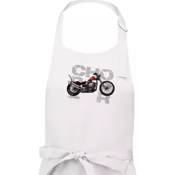 Kuchyňská zástěra Chopper 004 - Pánská zástěra na vaření - Univerzální velikost ( Bílá )