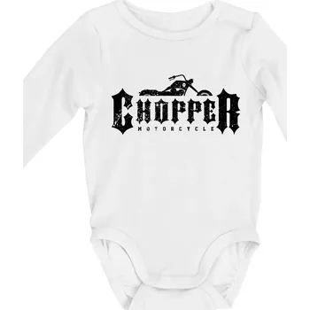 Chopper nápis - Body kojenecké s dlouhým rukávem - Dlouhý r. do 3 měs ( Bílá )