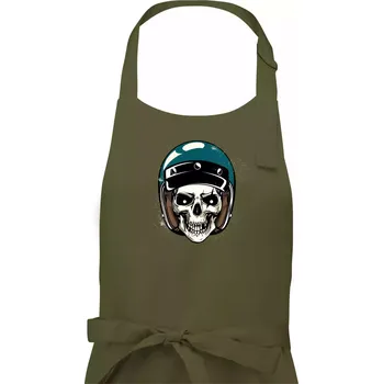 Kuchyňská zástěra Moto helma modrá - Pánská zástěra na vaření - Univerzální velikost ( Khaki )