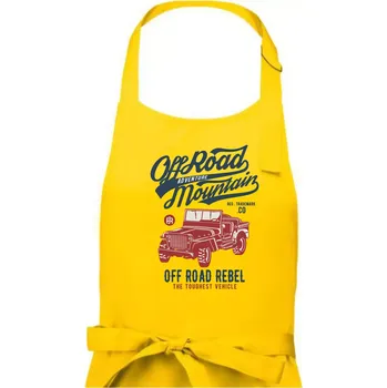 Kuchyňská zástěra Off Road Jeep - Pánská zástěra na vaření - Univerzální velikost ( Žlutá )