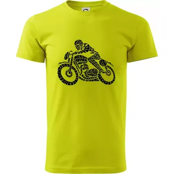 Motorkář nápisy - Klasické pánské triko vyšší gramáže - 4XL ( Limetková )
