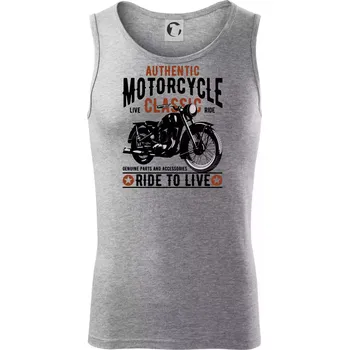 Authentic classic ride to live - Tílko pánské Core - XL ( Tmavě šedý melír )