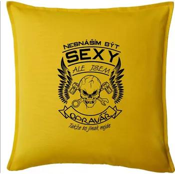 Polštář Nesnáším být sexy - opravář - Polštář 50x50 - 50x50 - Pouze potah ( Žlutá )