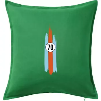 Polštář Vintage Race 70 - Polštář 50x50 - 50x50 - Včetně výplně ( Středně zelená )