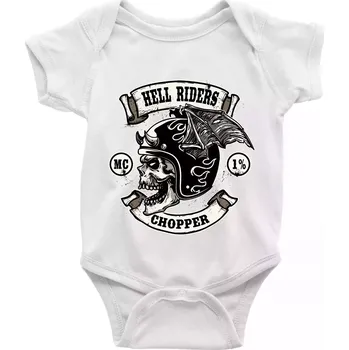 Kojenecký body Hell Riders Chopper - Body kojenecké s krátkým rukávem - Krátký r. 12-18 měs ( Bílá )