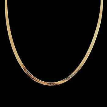 Řetízek Klasický plochý řetízek hádek z pozlacené chirurgické oceli 0,4 cm č. 1705 - 45 cm