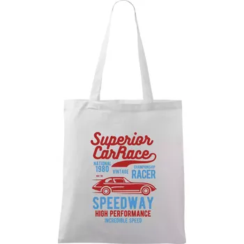 Superior Car Race - Taška bavlněná - 42 x 38 cm ( Bílá )