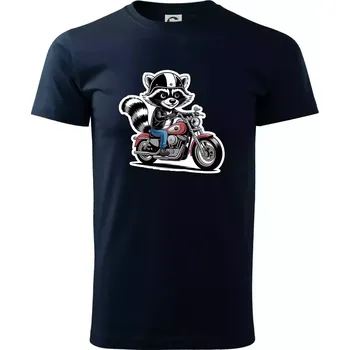 Pánské tričko Mýval na motorce kreslený - Triko extra velké (5-8XL) - 6XL ( Námořní modrá (velmi tmavá - téměř černá) )