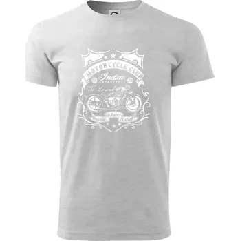 Pánské tričko Indian Motorycle Club - Triko extra velké (5-8XL) - 7XL ( Světlešedý Melír )