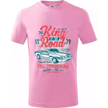 King Of The Road - Tričko dětské bavlněné - 146 cm/10 let ( Růžová )