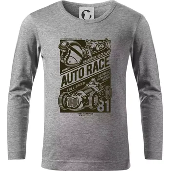 Chlapecké tričko Auto Race - Triko dětské Long Sleeve - 122 cm/6 let ( Tmavě šedý melír )