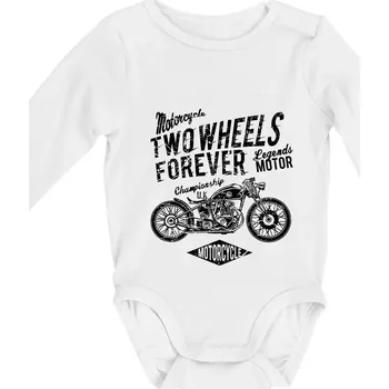 Kojenecký body Two Wheels Forever 1 - Body kojenecké s dlouhým rukávem - Dlouhý r. do 3 měs ( Bílá )