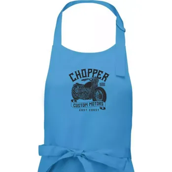 Kuchyňská zástěra Chopper custom motors - Pánská zástěra na vaření - Univerzální velikost ( Světlý tyrkys )