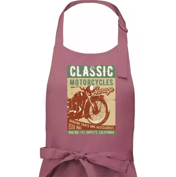 Kuchyňská zástěra Moto garage malibu - Pánská zástěra na vaření - Univerzální velikost ( Starorůžová )