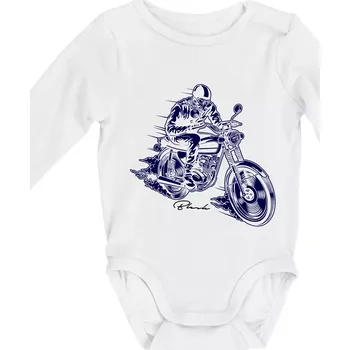 Motorkář blesk - Body kojenecké s dlouhým rukávem - Dlouhý r. 3-6 měs ( Bílá )