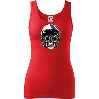 Dámské tričko Moto helma letec - Dámské tílko - XL ( Červená )