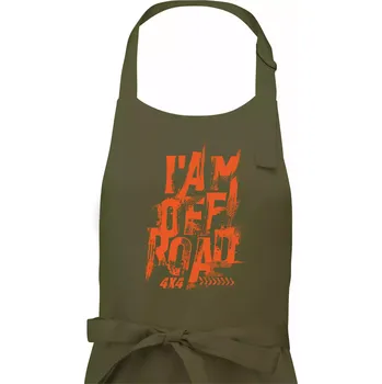 Kuchyňská zástěra I am offroad - Pánská zástěra na vaření - Univerzální velikost ( Khaki )