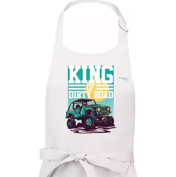Kuchyňská zástěra King of dirty road - Pánská zástěra na vaření - Univerzální velikost ( Bílá )