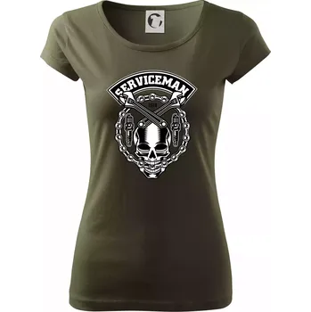 Lebka serviceman - Dámské triko Pure - XS ( Military )