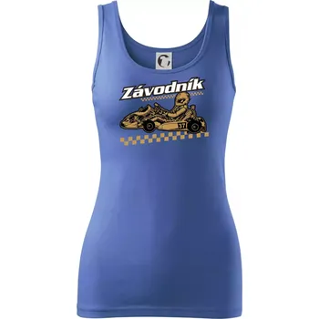 Dámské tričko Motokára závodník - Dámské tílko - XL ( Azurově modrá )