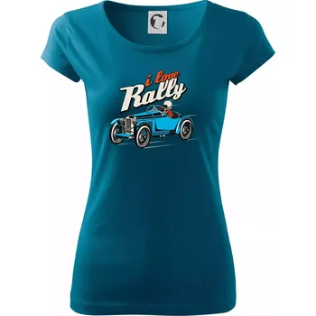 Dámské tričko I Love Rally - Dámské triko Pure - 2XL ( Petrolejová )