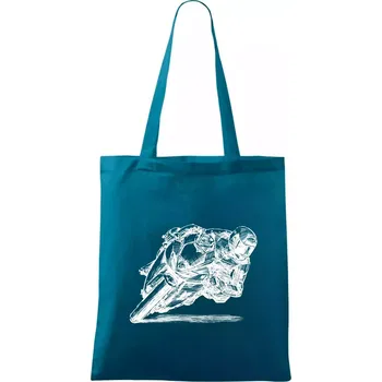 Motorkář skica - Taška bavlněná - 42 x 38 cm ( Petrolejová )