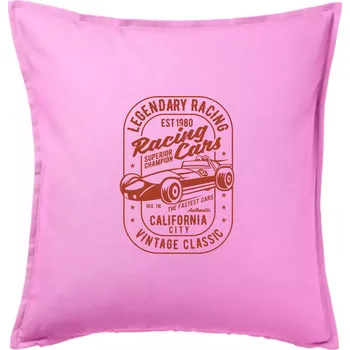 Polštář Legendary Racing Cars - Polštář 50x50 - 50x50 - Pouze potah ( Růžová )