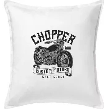 Polštář Chopper custom motors - Polštář 50x50 - 50x50 - Včetně výplně ( Bílá )