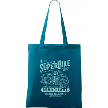 Super Bike - Taška bavlněná - 42 x 38 cm ( Petrolejová )