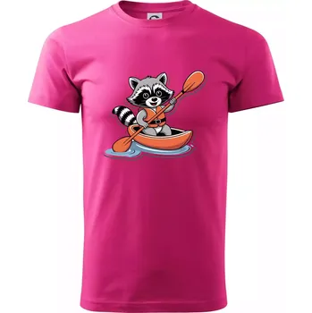 Mýval v kajaku kreslený - Klasické pánské triko vyšší gramáže - S ( Purpurová )