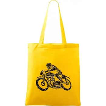 Motorkář nápisy - Taška bavlněná - 42 x 38 cm ( Žlutá )