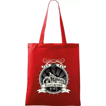 Nákupní taška Nejlepší motorkář na světě - Taška bavlněná - 42 x 38 cm ( Červená )