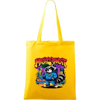 Mýval - masked bandit grafitti - Taška bavlněná - 42 x 38 cm ( Žlutá )