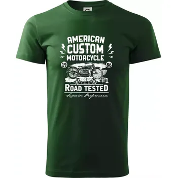 American Custom Motorcycle - Triko extra velké (5-8XL) - 6XL ( Lahvově zelená )