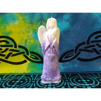 Svíčka Andělka Natálka fialová