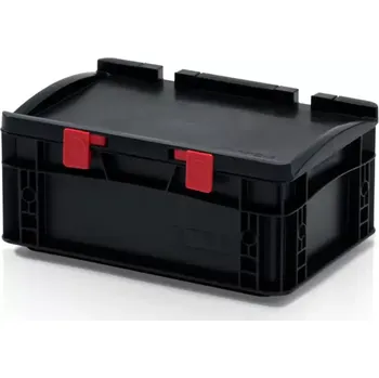 Úložný box ESD Euro přepravka s víkem 30 cm × 20 cm × 13,5 cm, černá