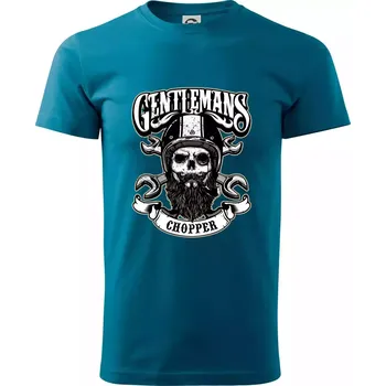 Gentlemans Chopper - Klasické pánské triko vyšší gramáže - M ( Petrolejová )