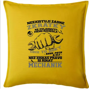 Polštář Mechanik zkratky - Polštář 50x50 - 50x50 - Pouze potah ( Žlutá )
