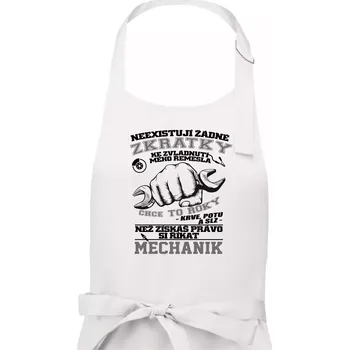 Kuchyňská zástěra Mechanik zkratky - Pánská zástěra na vaření - Univerzální velikost ( Bílá )