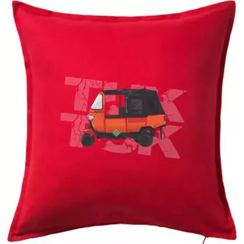 Polštář Tuk Tuk - Polštář 50x50 - 50x50 - Včetně výplně ( Červená )