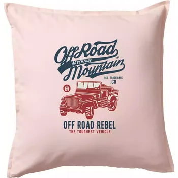 Polštář Off Road Jeep - Polštář 50x50 - 50x50 - Pouze potah ( Světle růžová )