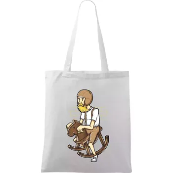 Nákupní taška Starý jezdec - Taška bavlněná - 42 x 38 cm ( Bílá )