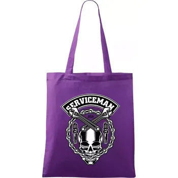 Lebka serviceman - Taška bavlněná - 42 x 38 cm ( Fialová )
