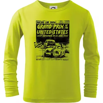 Grand Prix Of The United States - Triko dětské Long Sleeve - 122 cm/6 let ( Limetková )